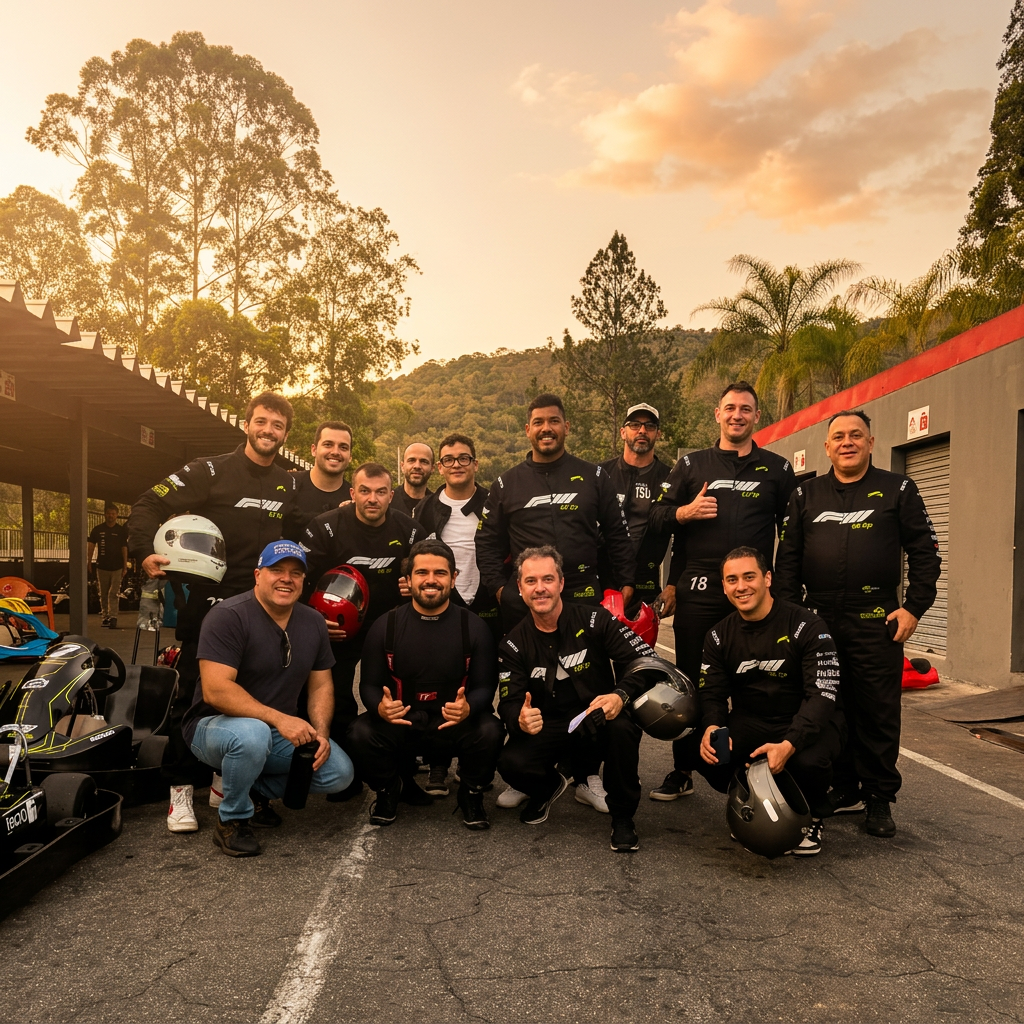 Capacetes prontos no grid